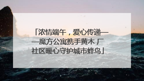 浓情端午，爱心传递——魔方公寓携手黄木 厂社区暖心守护城市蜂鸟