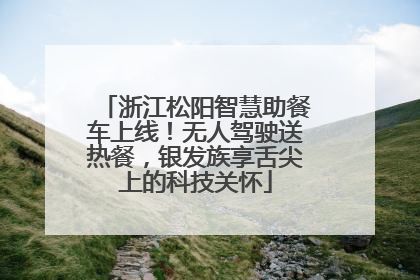 浙江松阳智慧助餐车上线！无人驾驶送热餐，银发族享舌尖上的科技关怀