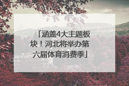 涵盖4大主题板块！河北将举办第六届体育消费季