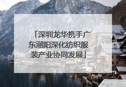 深圳龙华携手广东潮阳深化纺织服装产业协同发展
