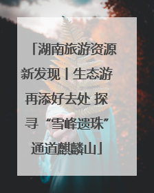 湖南旅游资源新发现丨生态游再添好去处 探寻“雪峰遗珠”通道麒麟山