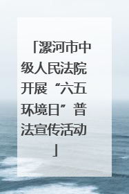 漯河市中级人民法院开展“六五环境日”普法宣传活动