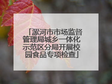 漯河市市场监督管理局城乡一体化示范区分局开展校园食品专项检查