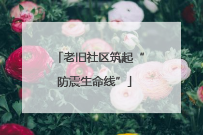 老旧社区筑起“防震生命线”