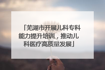 芜湖市开展儿科专科能力提升培训，推动儿科医疗高质量发展