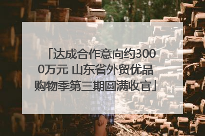 达成合作意向约3000万元 山东省外贸优品购物季第三期圆满收官