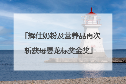 辉仕奶粉及营养品再次斩获母婴龙标奖金奖