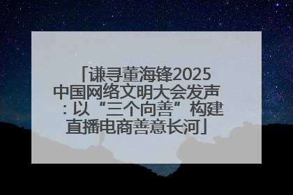 谦寻董海锋2025中国网络文明大会发声：以“三个向善”构建直播电商善意长河