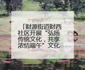 财源街道财西社区开展“弘扬传统文化，共享浓情端午”文化活动