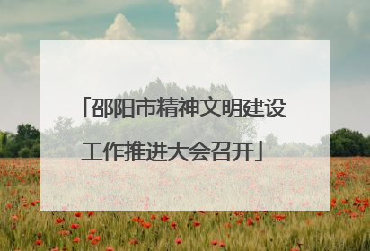 邵阳市精神文明建设工作推进大会召开
