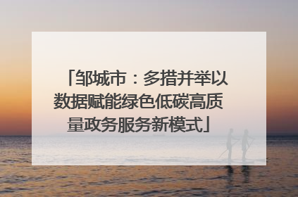 邹城市：多措并举以数据赋能绿色低碳高质量政务服务新模式