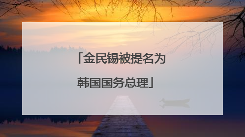 金民锡被提名为韩国国务总理