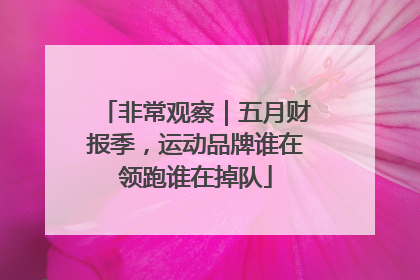 非常观察｜五月财报季，运动品牌谁在领跑谁在掉队