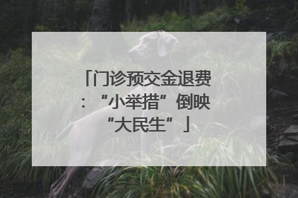 门诊预交金退费：“小举措”倒映“大民生”