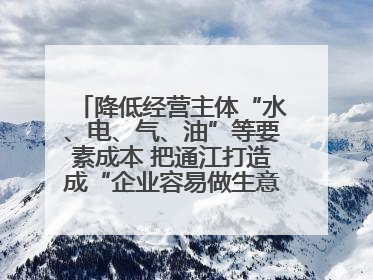降低经营主体“水、电、气、油”等要素成本 把通江打造成“企业容易做生意的地方”