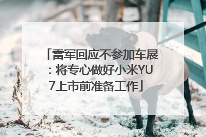 雷军回应不参加车展：将专心做好小米YU7上市前准备工作