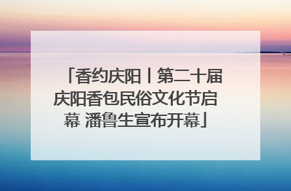 香约庆阳丨第二十届庆阳香包民俗文化节启幕 潘鲁生宣布开幕