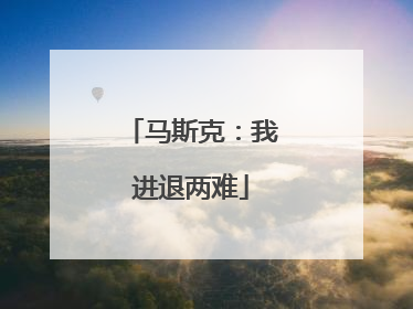 马斯克：我进退两难
