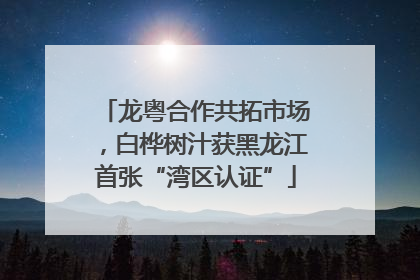 龙粤合作共拓市场，白桦树汁获黑龙江首张“湾区认证”