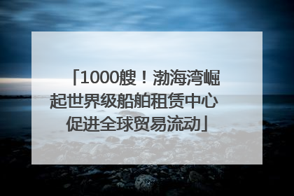 1000艘！渤海湾崛起世界级船舶租赁中心 促进全球贸易流动