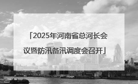 2025年河南省总河长会议暨防汛备汛调度会召开