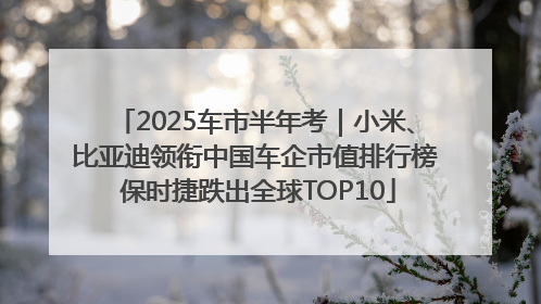 2025车市半年考｜小米、比亚迪领衔中国车企市值排行榜 保时捷跌出全球TOP10
