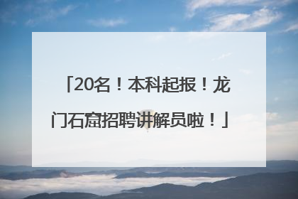 20名！本科起报！龙门石窟招聘讲解员啦！