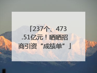 237个、473.51亿元！晒晒招商引资“成绩单”