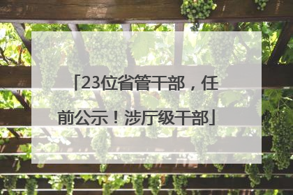 23位省管干部，任前公示！涉厅级干部
