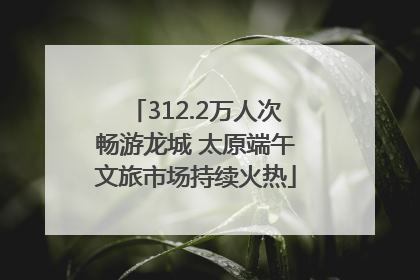 312.2万人次畅游龙城 太原端午文旅市场持续火热
